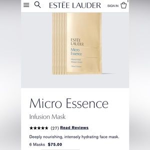 Estee Lauder Micro Essence Infusion Mask 6 sheets pack NIB full size